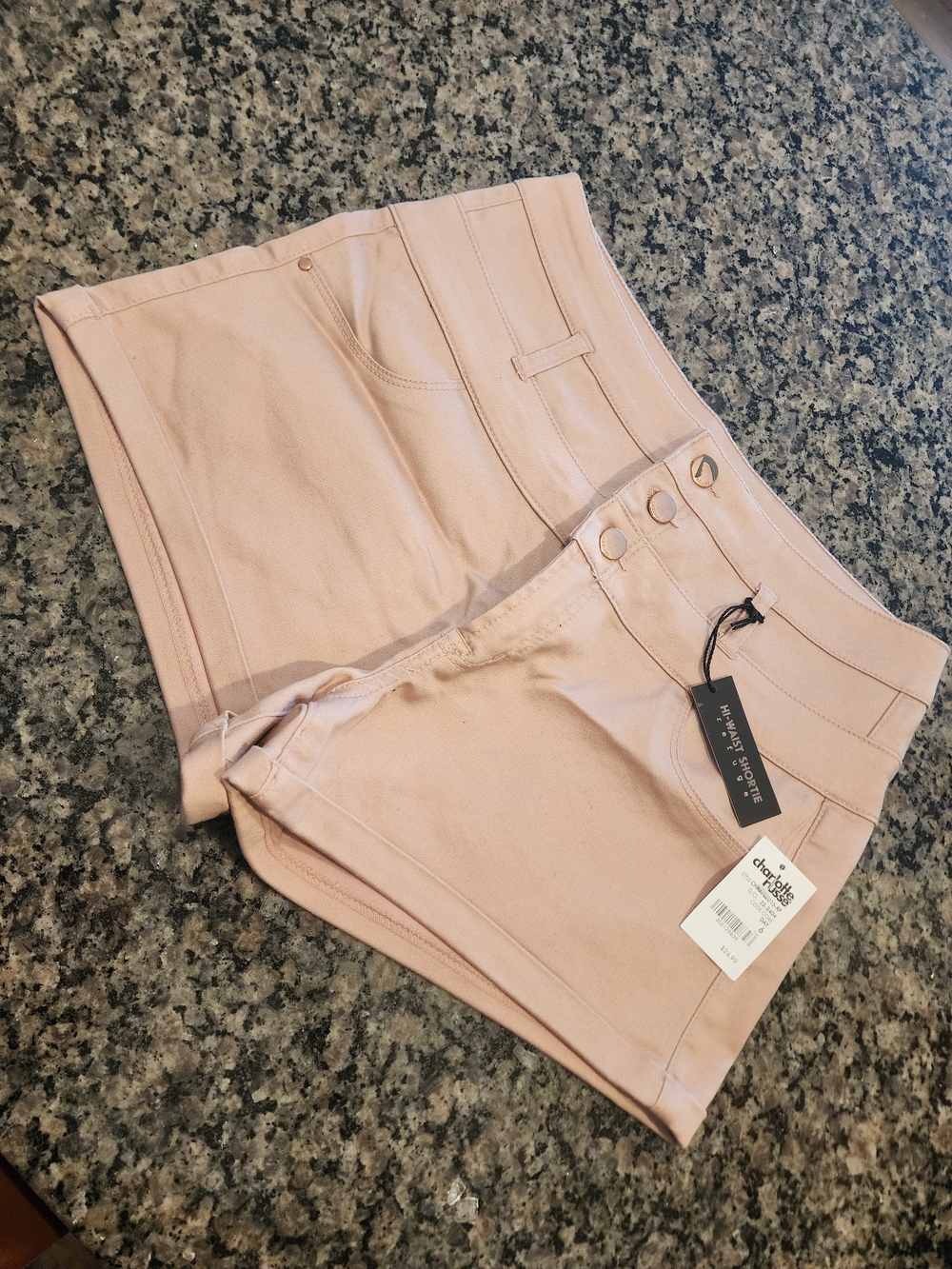 High-Rise Blush Pink Women's Shorts